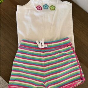 Toddler onesie Top and Striped Shorts Set